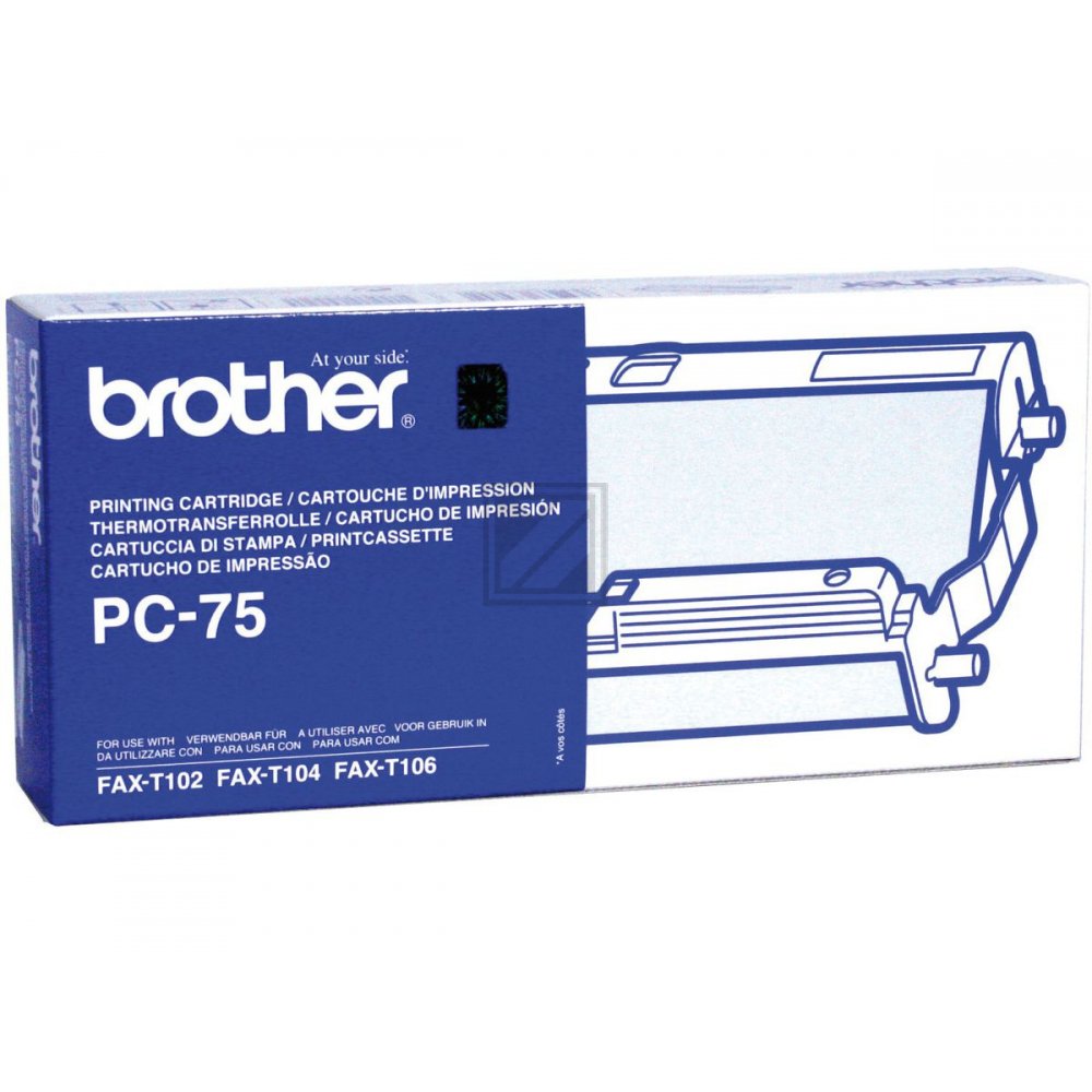 Brother Mehrfachkassette + 1 Thermo-Transfer-Rolle schwarz (PC-75)