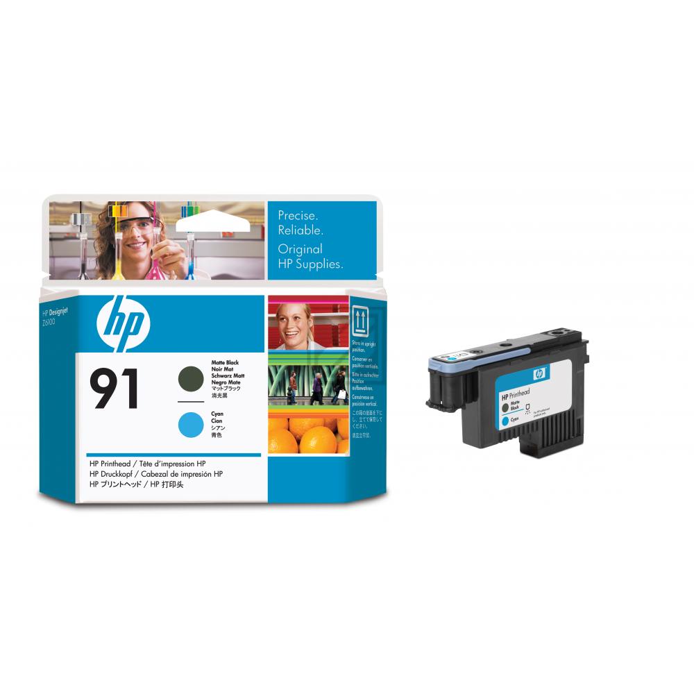 HP Tintendruckkopf schwarz matt/cyan (C9460A, 91)