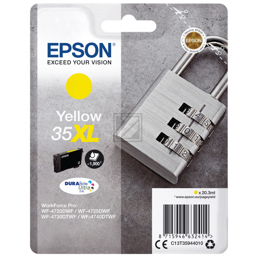 Epson Tintenpatrone gelb HC (C13T35944010, 35XL)