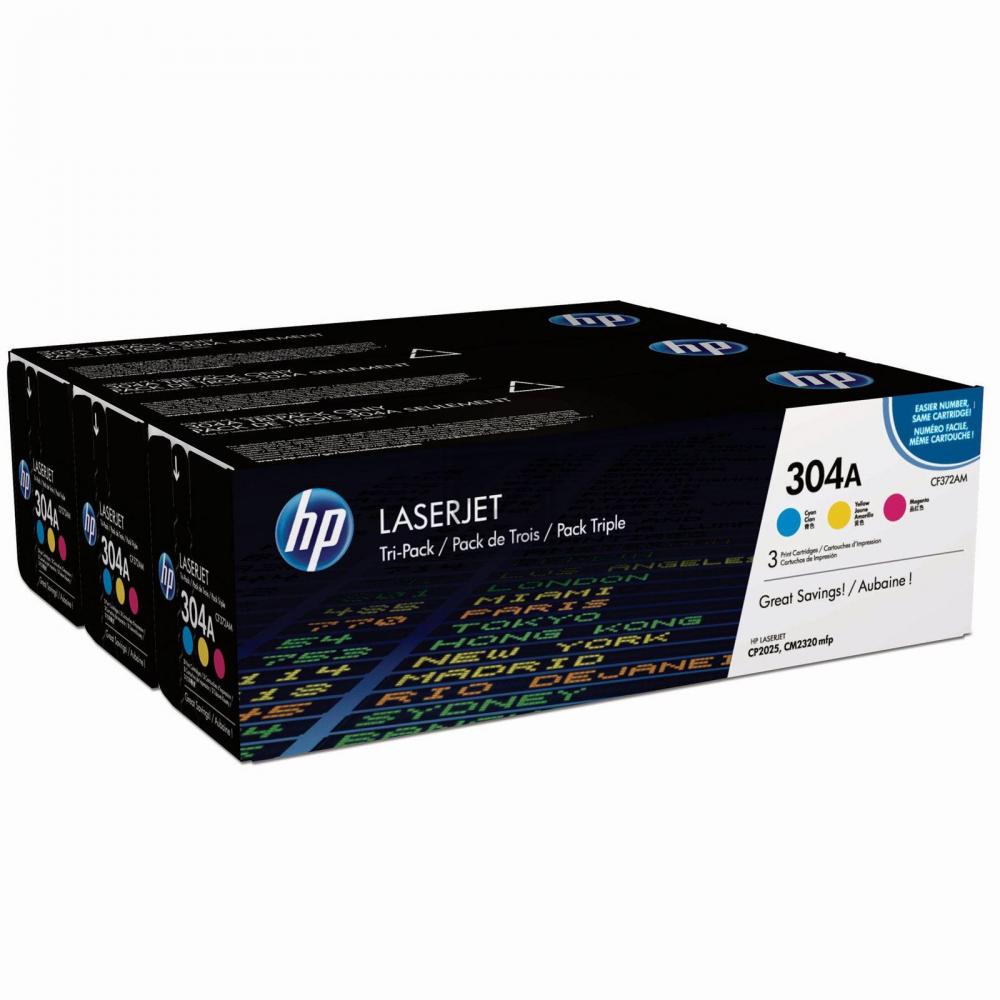 HP Toner-Kartusche gelb, magenta, cyan (CF372AM, 304A)